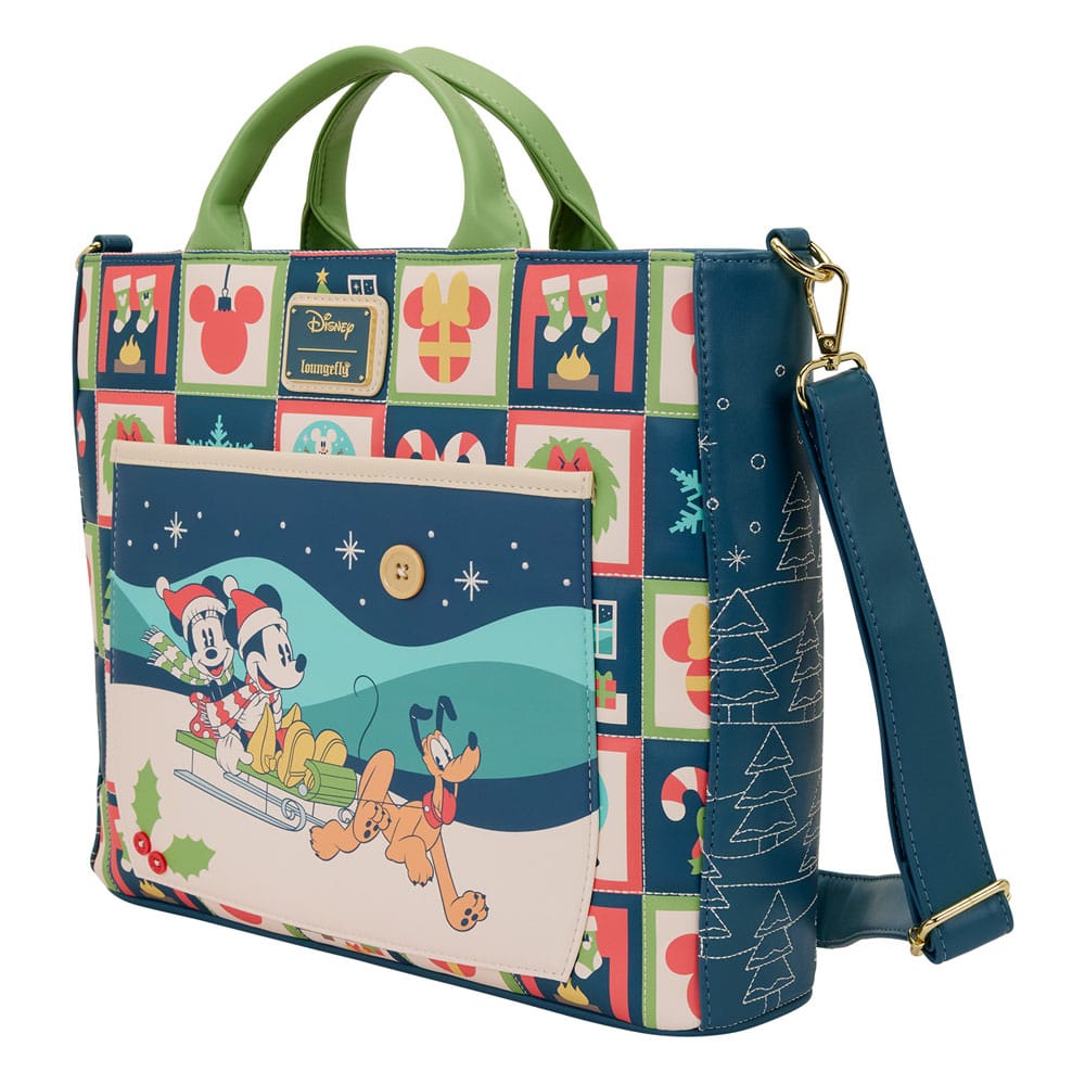 Disney by Loungefly Bolsa Canvas Mickey and Minnie Holiday