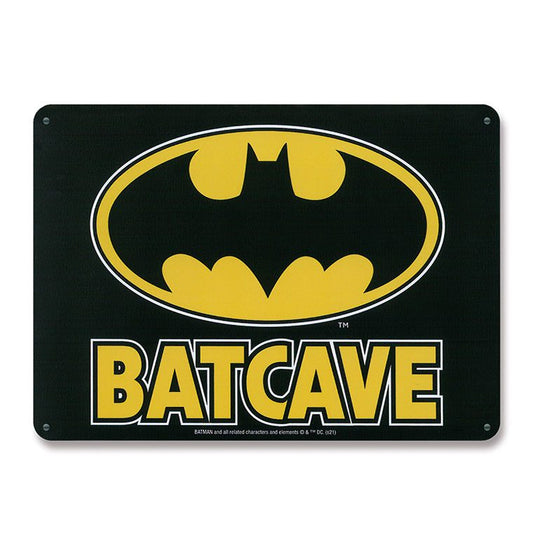 DC Comics Placa de Chapa Batcave 15 x 21 cm