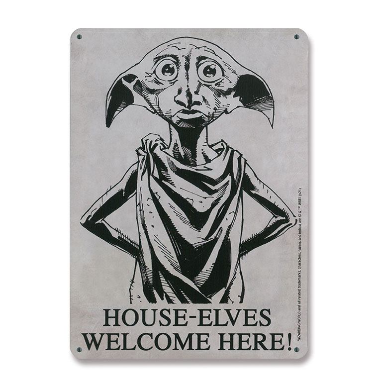Harry Potter Placa de Chapa House-Elves 15 x 21 cm