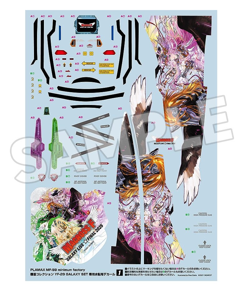 Macross Frontier Maqueta MF-98: minimum factory Fighter Nose Collection YF-29 GALAXY SET 90 cm