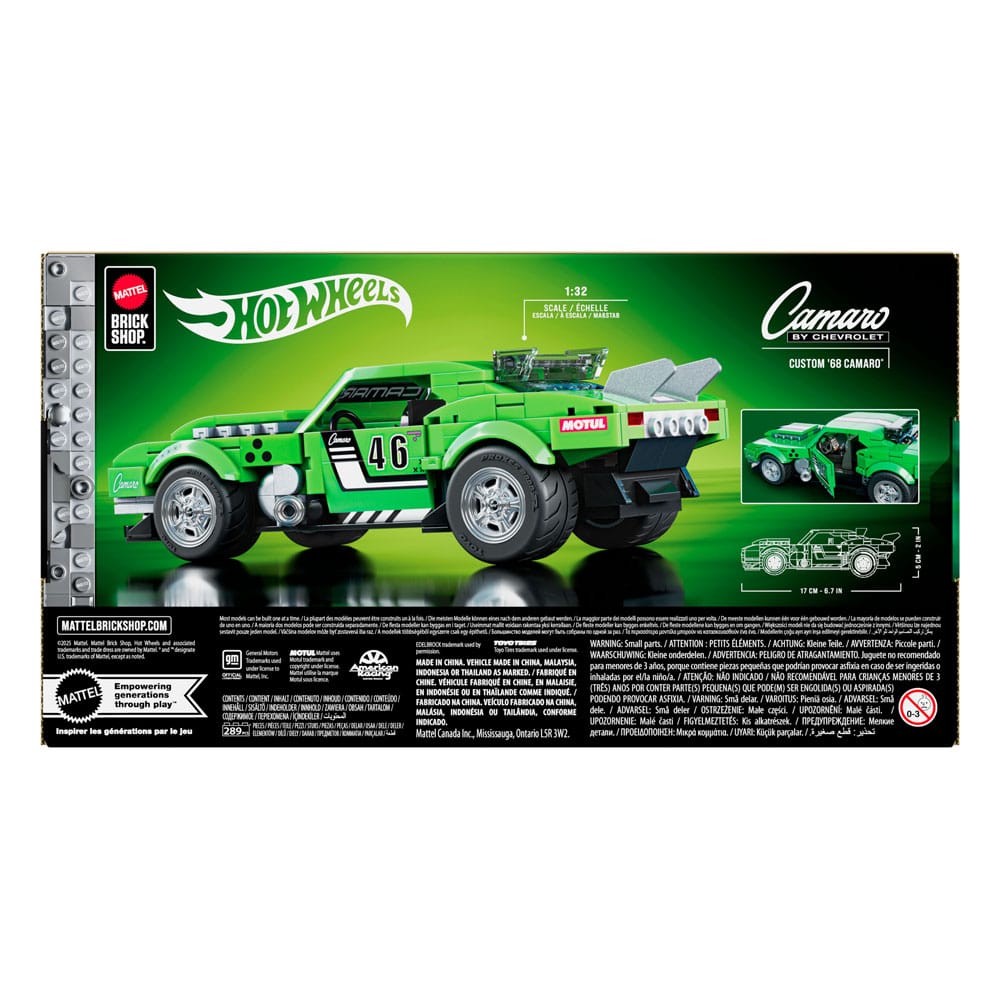 Mattel Brick Shop Kit de Construcción Hot Wheels Speed Series 1/32 Custom '68 Camaro