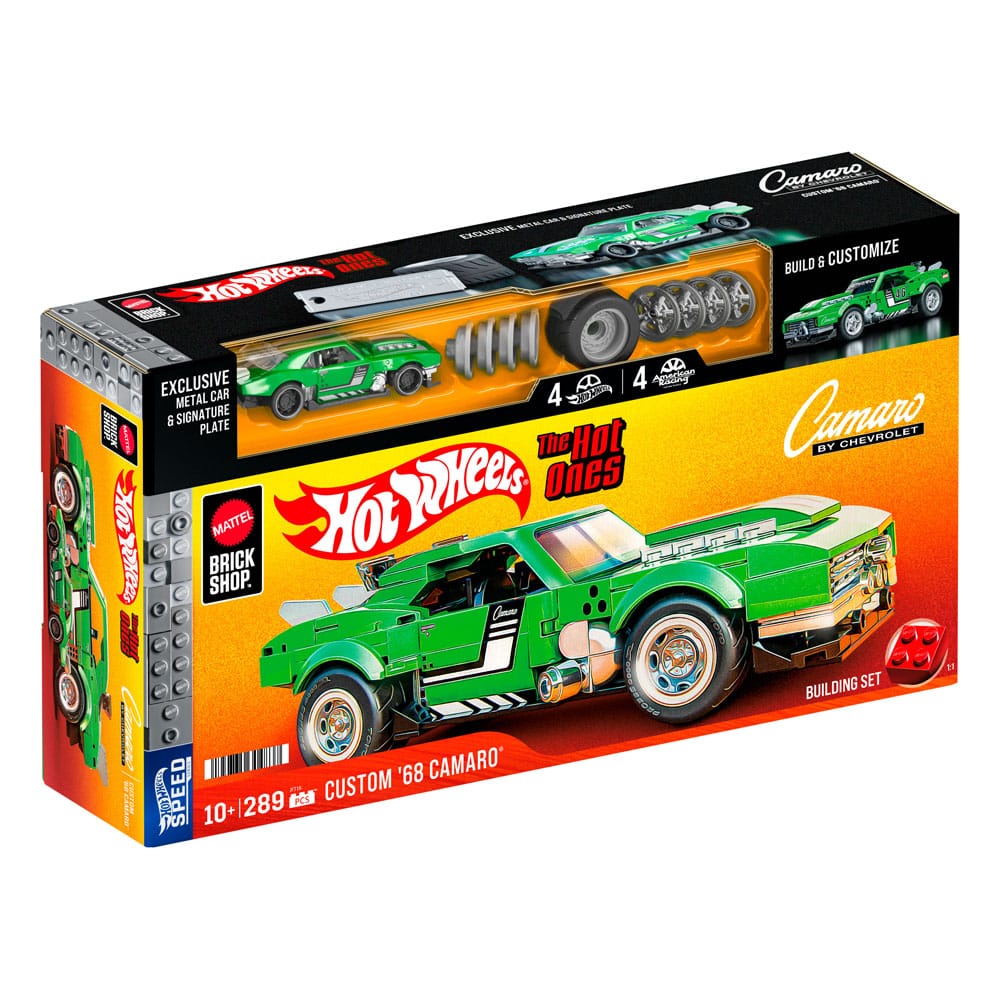 Mattel Brick Shop Kit de Construcción Hot Wheels Speed Series 1/32 Custom '68 Camaro