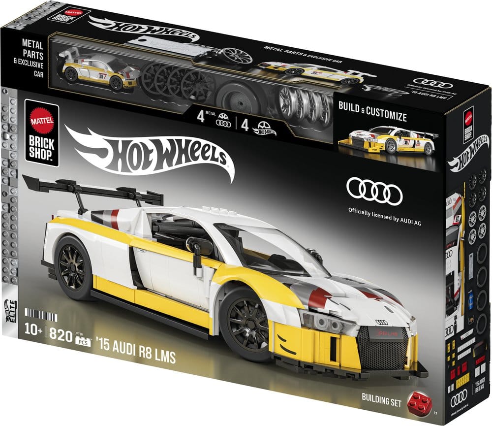 Hot Wheels Elite Mattel Brick Shop Kit de Construcción 1/16 '15 Audi R8 LMS