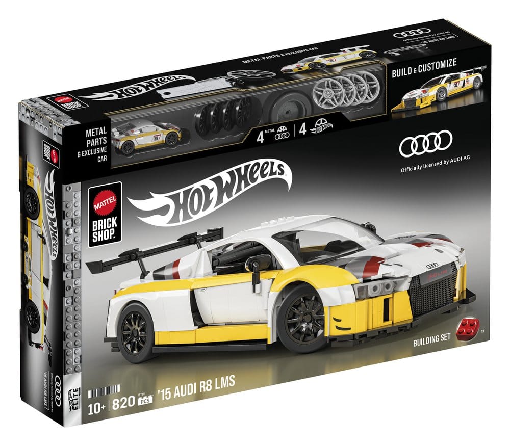 Hot Wheels Elite Mattel Brick Shop Kit de Construcción 1/16 '15 Audi R8 LMS