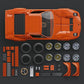 Hot Wheels Premium Mattel Brick Shop Kit de Construcción 1/12 Lamborghini Miura P400 SV