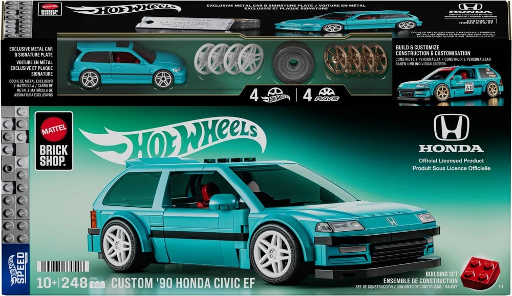Hot Wheels Speed Series Mattel Brick Shop Kit de Construcción 1/32 Custom ’90 Honda Civic EF