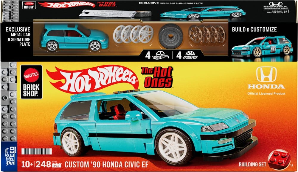 Hot Wheels Speed Series Mattel Brick Shop Kit de Construcción 1/32 Custom ’90 Honda Civic EF