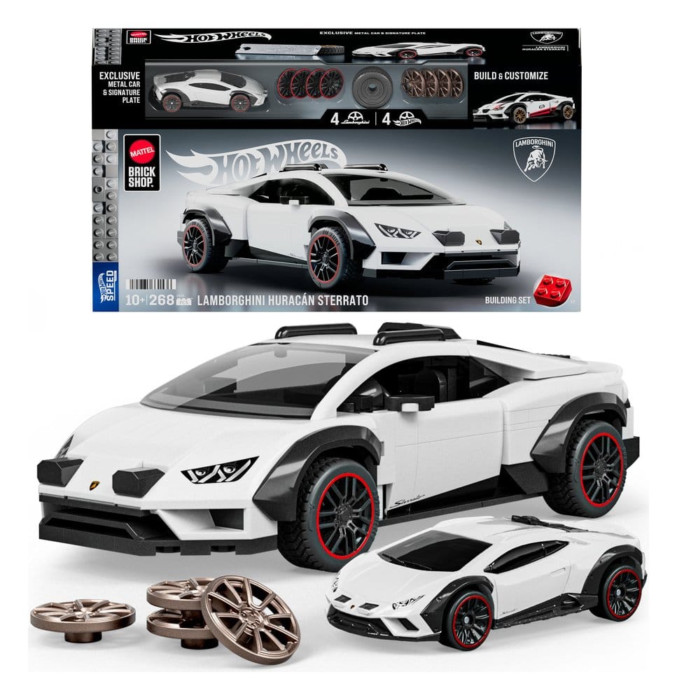 Hot Wheels Speed Mattel Brick Shop Kit de Construcción 1/32 Lamborghini Huracán Sterrato