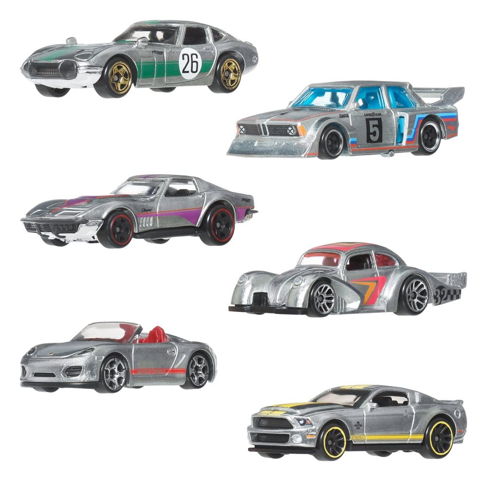 Hot Wheels Silver Series Pack de 6 Vehículos Die-Cast 1/64 ZAMAC