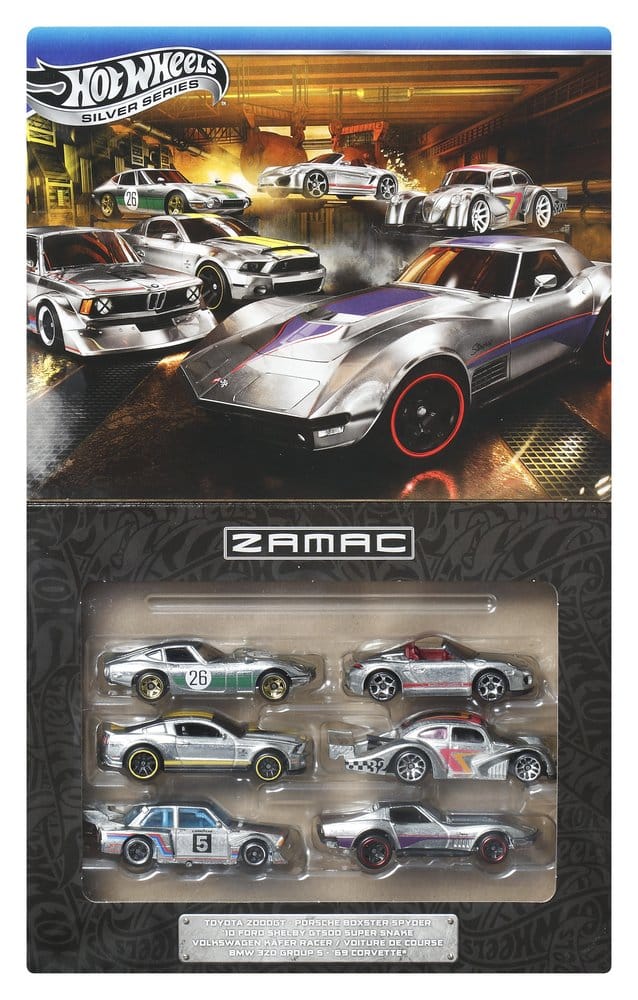 Hot Wheels Silver Series Pack de 6 Vehículos Die-Cast 1/64 ZAMAC