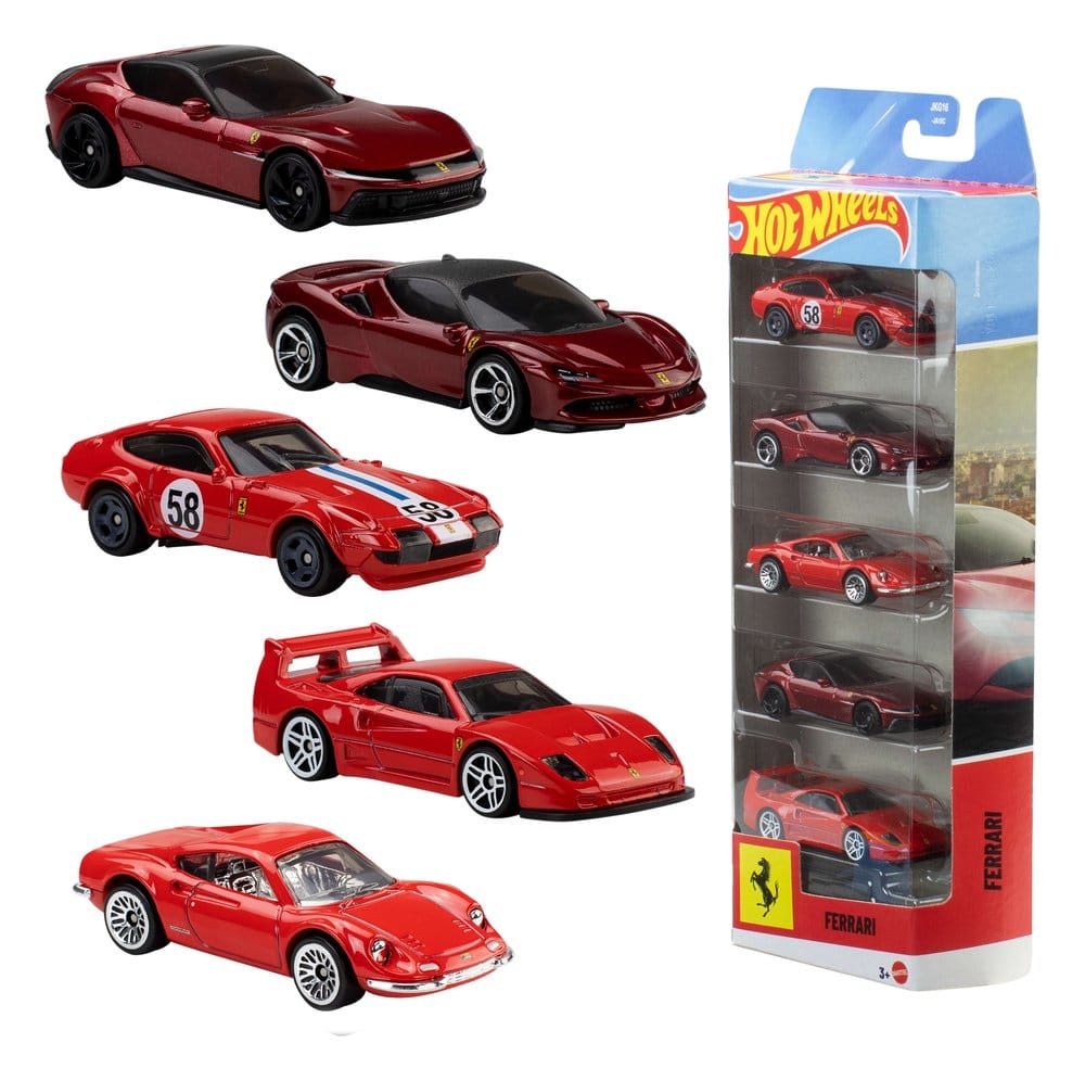 Ferrari Hot Wheels Vehículos Die-Cast Pack de 5 1/64
