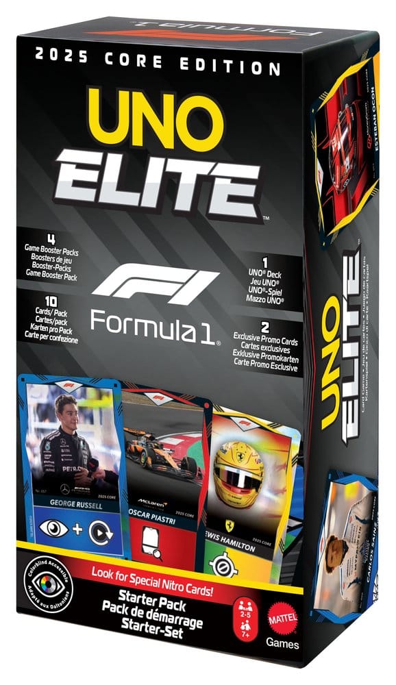 Formula 1 UNO Juego de Cartas Elite F1 Starter-Set