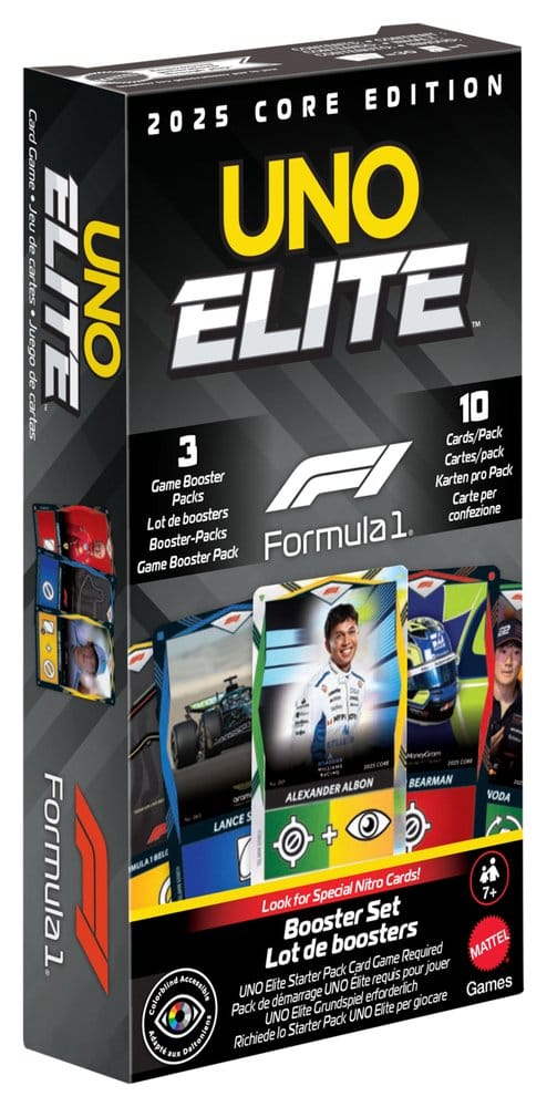 Formula 1 UNO Juego de Cartas Elite F1 Booster-Set