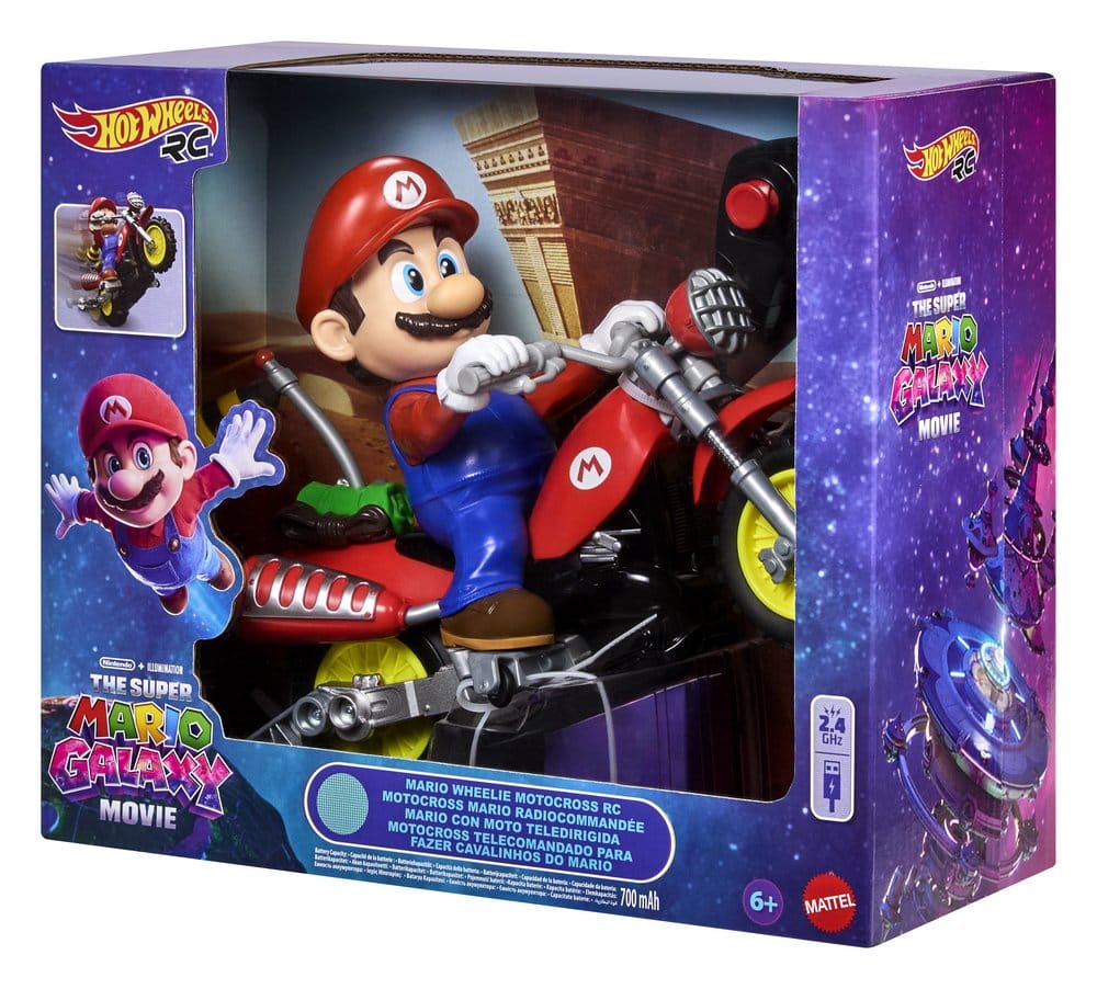 Super Mario Galaxy: la película Hot Wheels Vehículo Radiocontrol Mario Wheelie Motocross
