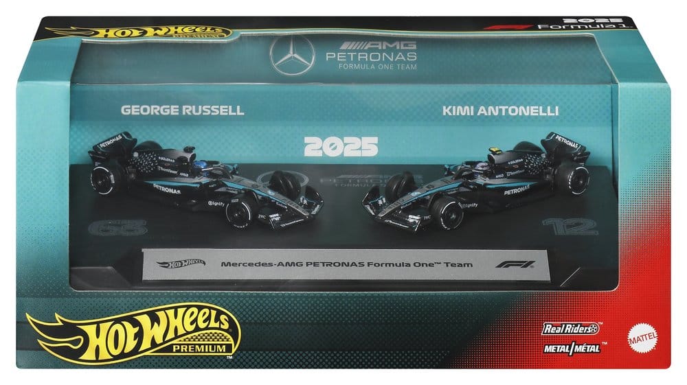 Fórmula 1 Hot Wheels Premium Pack de 2 Vehículos Die-Cast 1:64 Team Mercedes-AMG PETRONAS