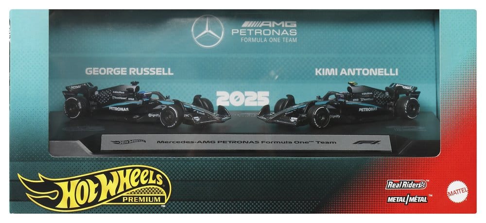 Fórmula 1 Hot Wheels Premium Pack de 2 Vehículos Die-Cast 1:64 Team Mercedes-AMG PETRONAS