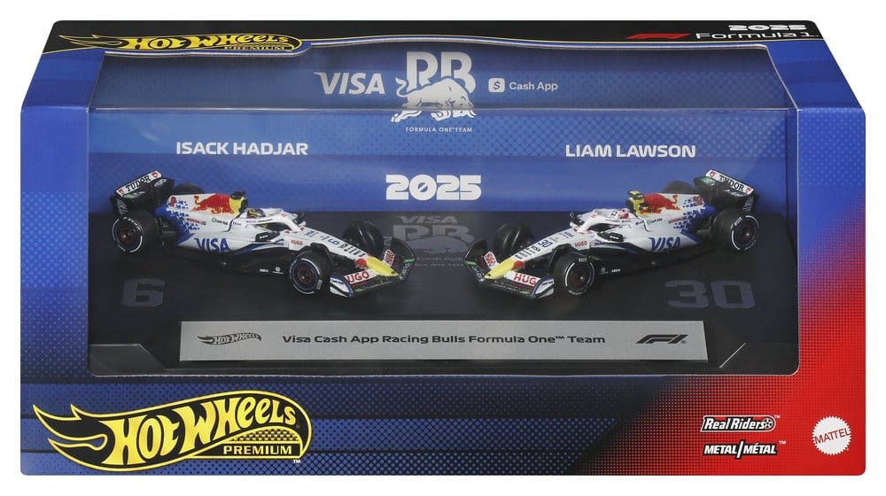 Fórmula 1 Hot Wheels Premium Pack de 2 Vehículos Die-Cast 1:64 Team Visa Cash App Racing Bulls
