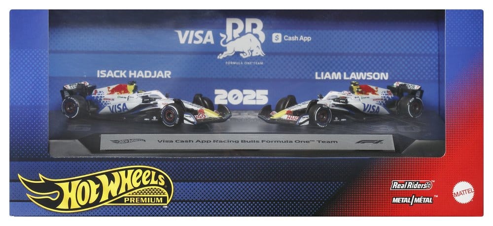 Fórmula 1 Hot Wheels Premium Pack de 2 Vehículos Die-Cast 1:64 Team Visa Cash App Racing Bulls
