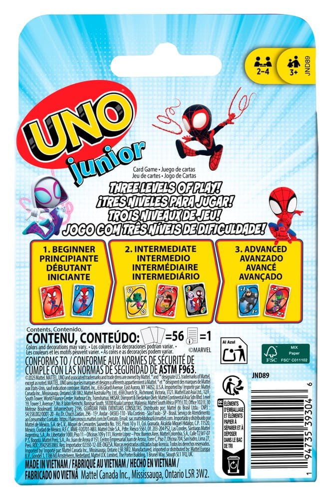 Spidey & His Amazing Friends UNO Junior Juego de Cartas