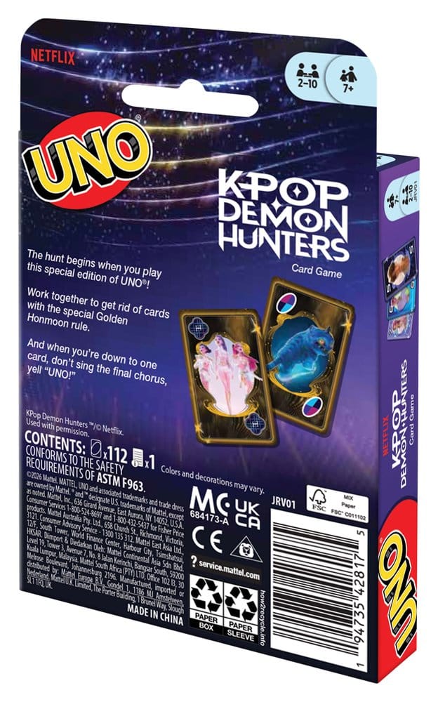 KPop Demon Hunters UNO Juego de Cartas