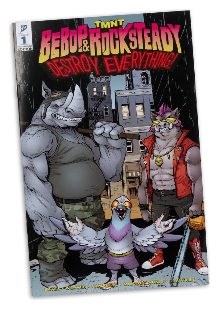 Las Tortugas Ninja Page Punchers Figura Rocksteady 17 cm