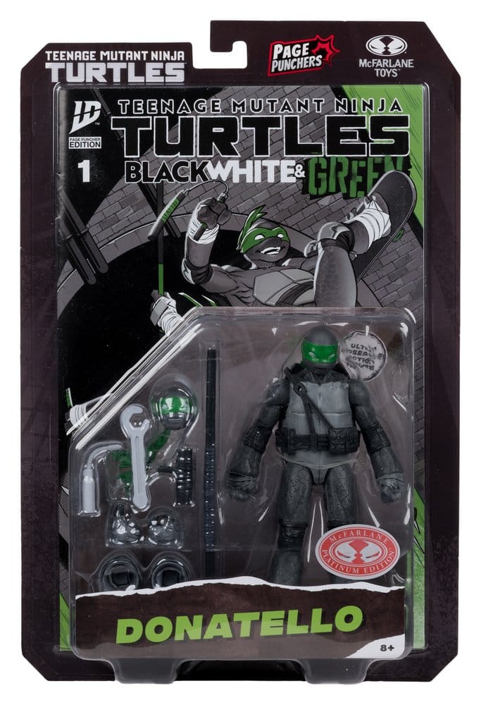 Las Tortugas Ninja Page Punchers Figura Donatello (Black White & Green ) (Red Platinum Edition) 13 cm