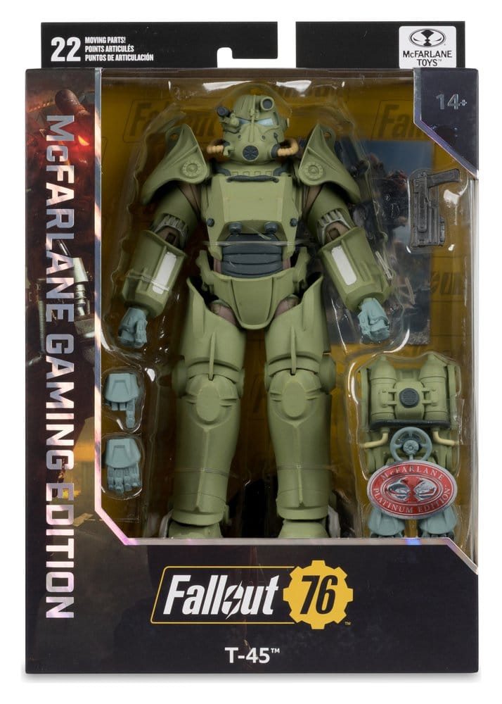 Fallout 76 Gaming Edition Figura T-45 Military Armor (Red Platinum Edition) 20 cm