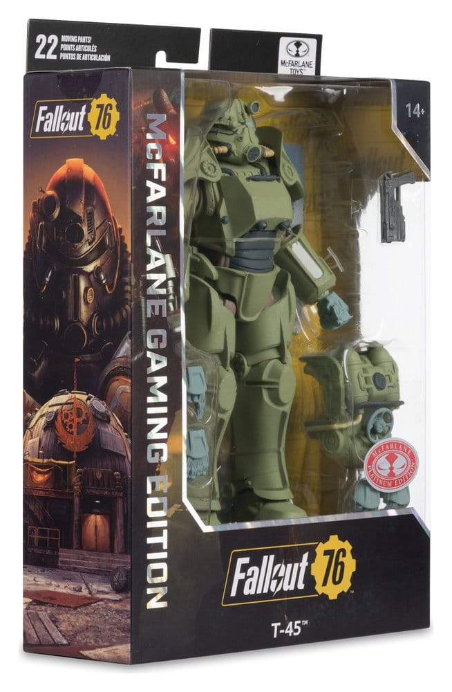 Fallout 76 Gaming Edition Figura T-45 Military Armor (Red Platinum Edition) 20 cm