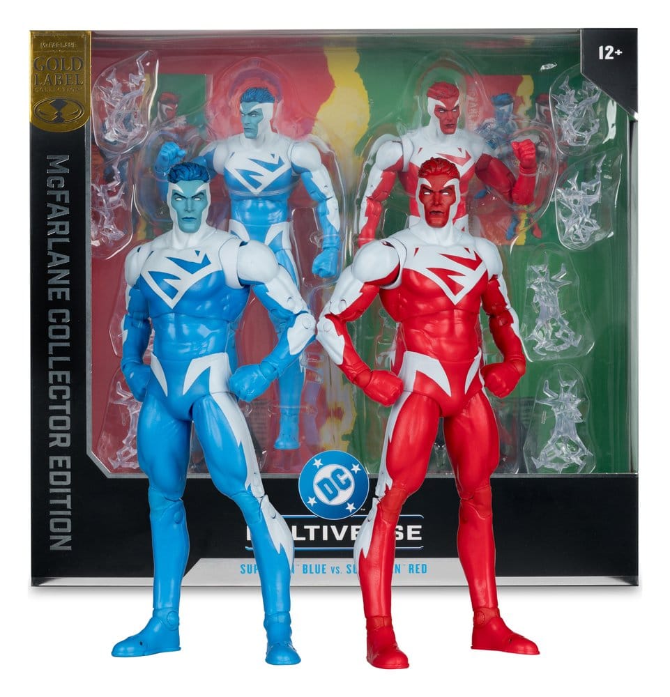 DC Multiverse pack de 2 Figuras Superman Blue vs. Superman Red (Gold Label) 18 cm