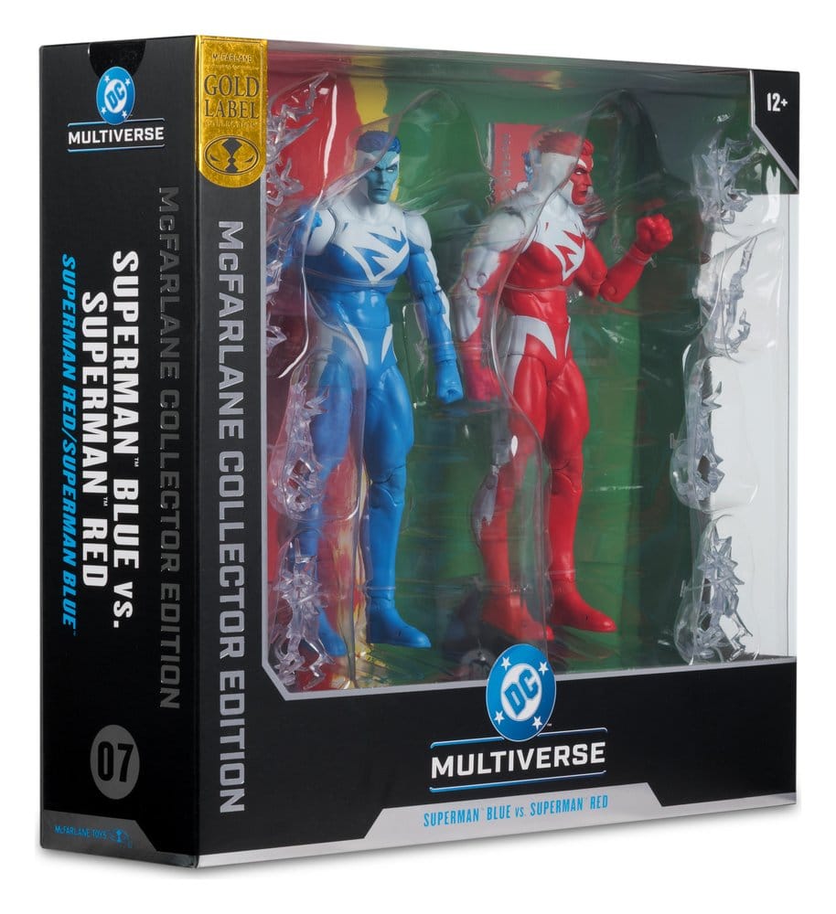 DC Multiverse pack de 2 Figuras Superman Blue vs. Superman Red (Gold Label) 18 cm