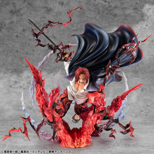 One Piece Estatua PVC P.O.P. SA-MAXIMUM Leader of Red Hair Pirates Red-Haired Shanks Kamusari 25 cm