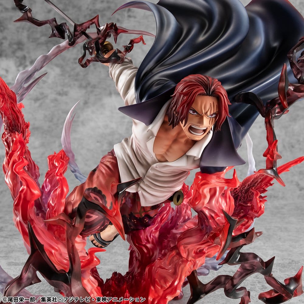 One Piece Estatua PVC P.O.P. SA-MAXIMUM Leader of Red Hair Pirates Red-Haired Shanks Kamusari 25 cm