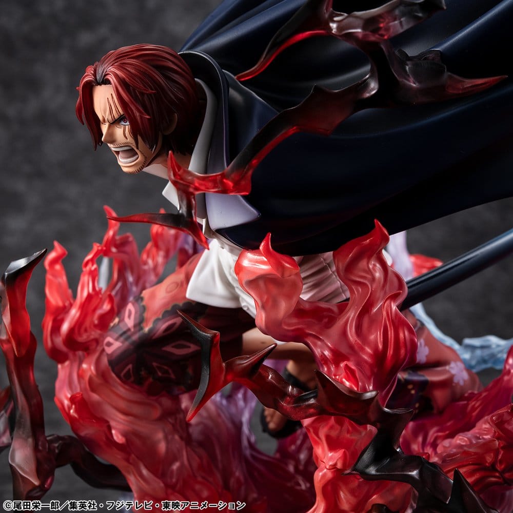 One Piece Estatua PVC P.O.P. SA-MAXIMUM Leader of Red Hair Pirates Red-Haired Shanks Kamusari 25 cm