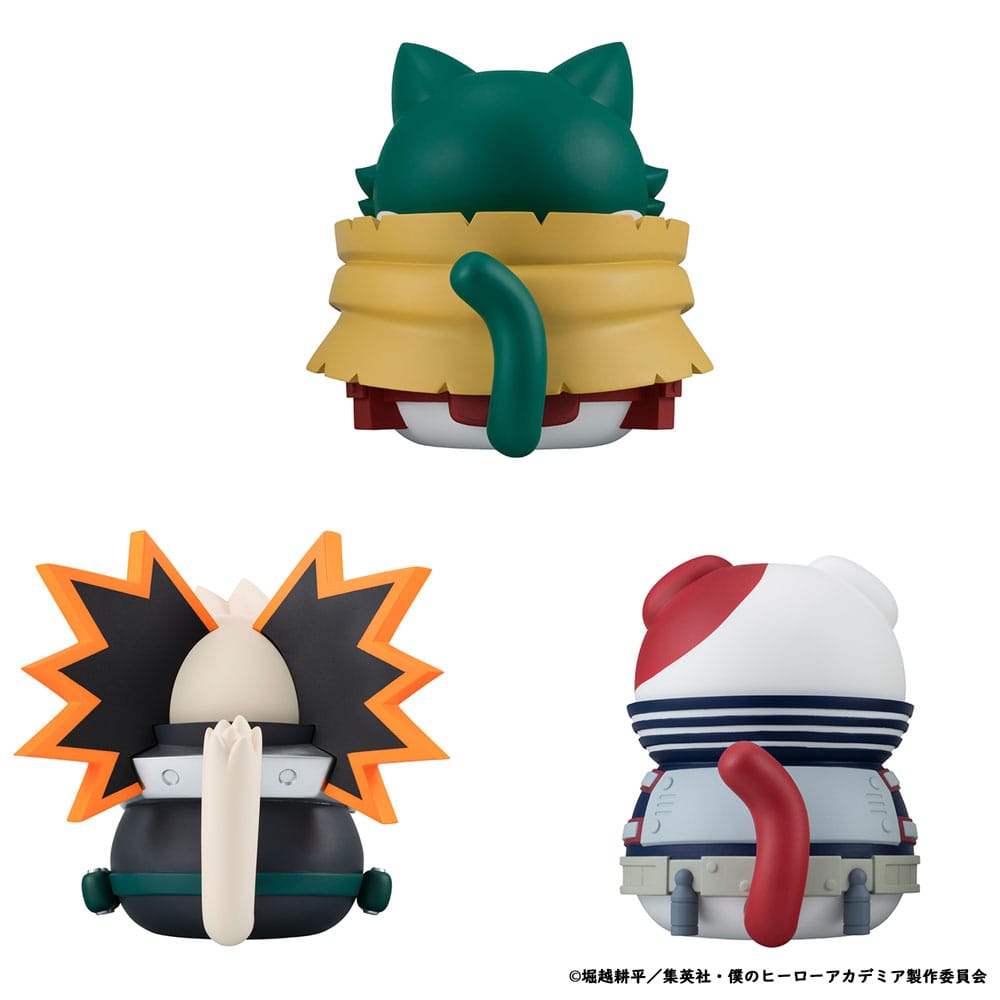 My Hero Academia Mega Cat Project Nyanto! The Big Heroaca Cats Series pack de 3 Figuras Izuku Midoriya & Katsuki Bakugo & Shoto Todoroki 12 cm