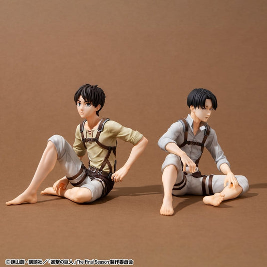 Attack on Titan Pack de 2 Figuras PVC G.E.M. Series Eren Yeager & Squad Captain Levi Palm Size