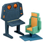Mobile Suit Gundam Diorama G.M.G. Collection EX White Base Bridge Radio Operator Desk Set 10 cm (with gift)