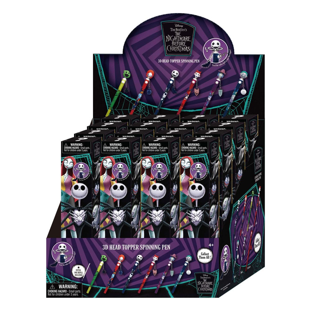 Pesadilla antes de Navidad Bolígrafo 3D Head Topper Spinning Pen - Z POP Toys