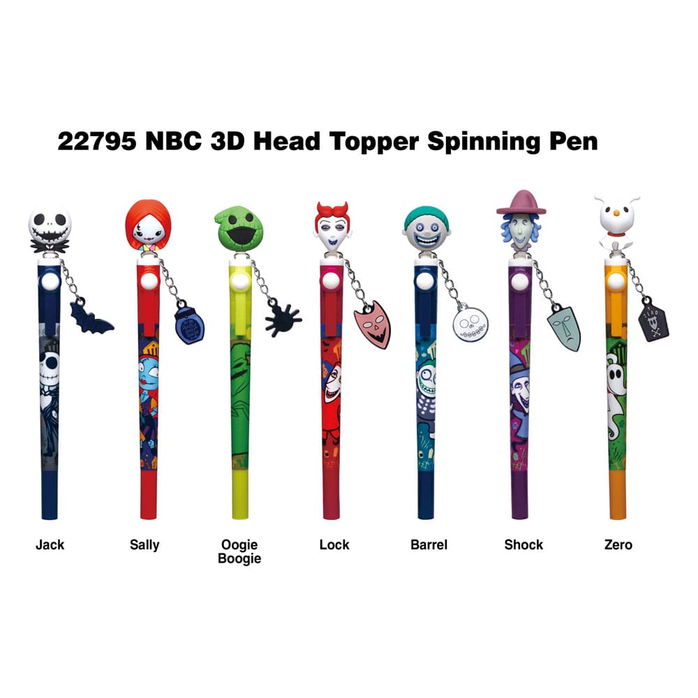 Pesadilla antes de Navidad Bolígrafo 3D Head Topper Spinning Pen - Z POP Toys