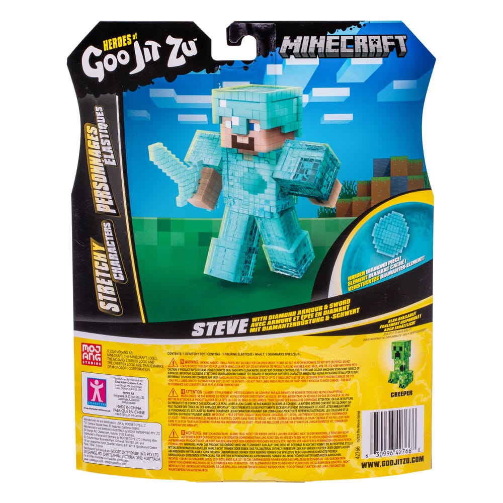 Minecraft Heroes of Goo Jit Zu Meteor Madness Figura elástica Steve 12 cm