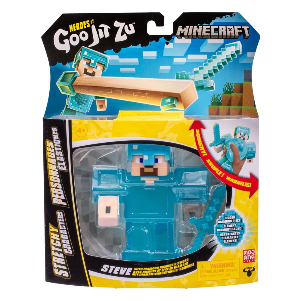 Minecraft Heroes of Goo Jit Zu Meteor Madness Figura elástica Steve 12 cm