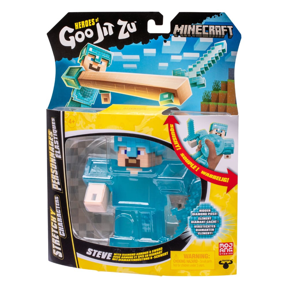 Minecraft Heroes of Goo Jit Zu Meteor Madness Figura elástica Steve 12 cm