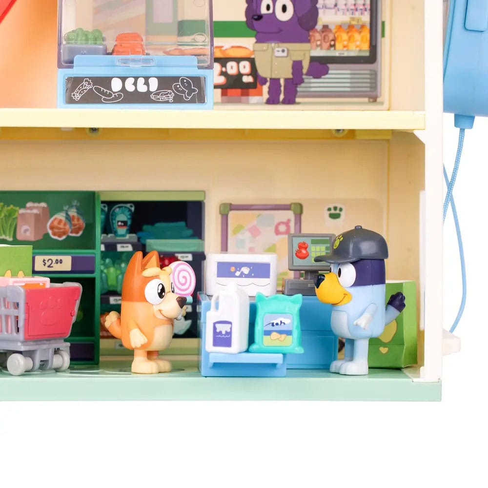 Bluey Set de juego Minifiguras Bluey Let's Play Chef Supermercado - Z POP Toys