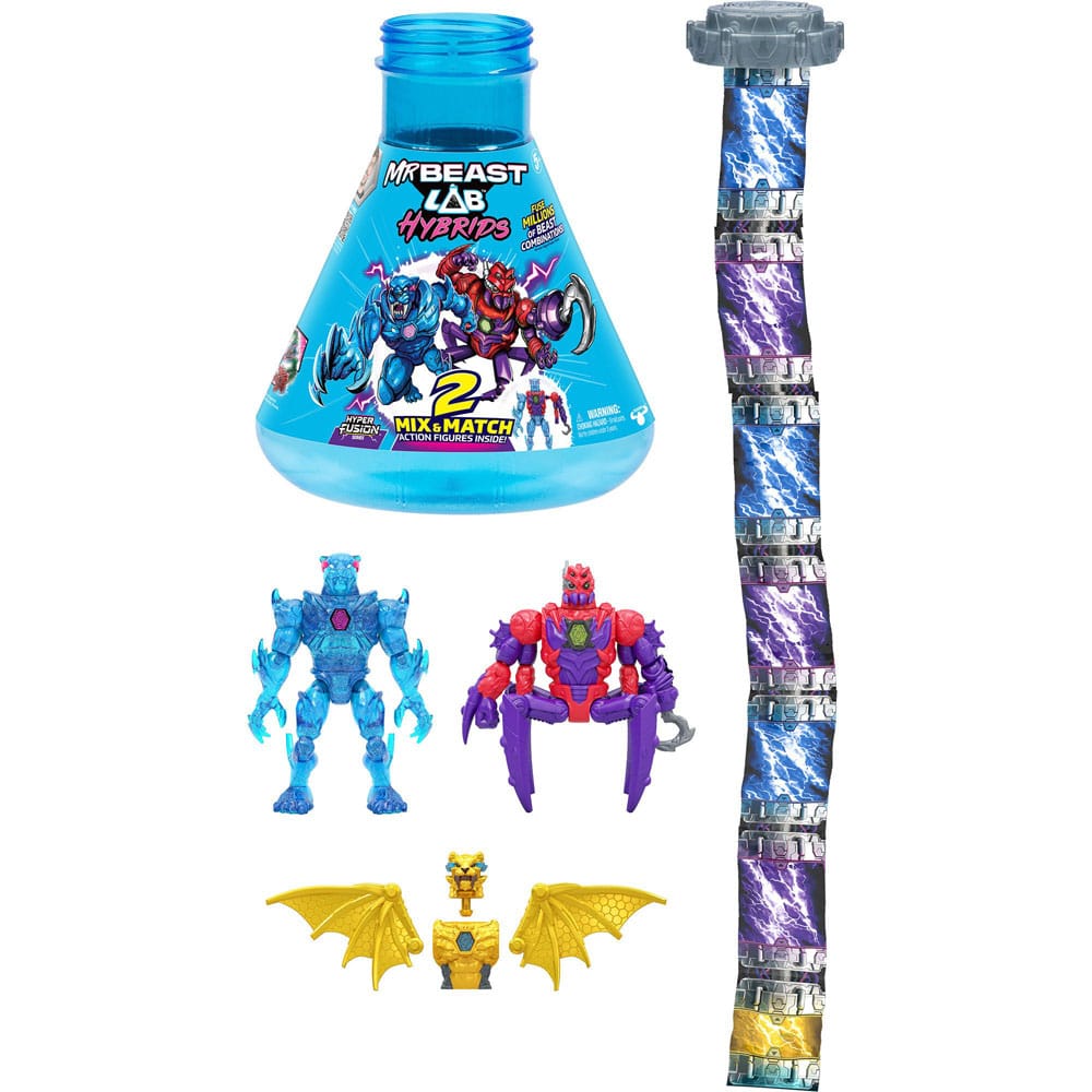 Mr. Beast Lab Hybrids Series 2 Minifiguras Pack de 2 Spider vs Energy Panther 11 cm