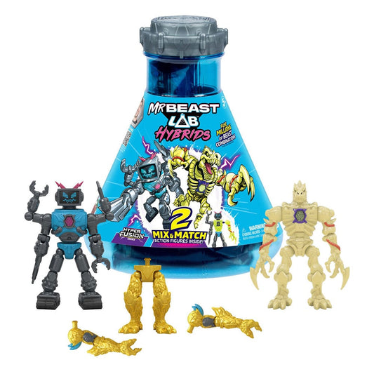 Mr. Beast Lab Hybrids Series 2 Minifiguras Pack de 2 Lab-Bot vs Gid Skeleton 11 cm
