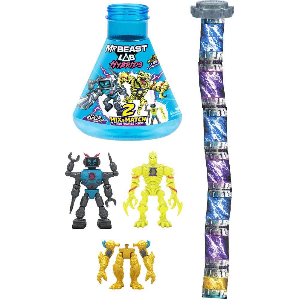 Mr. Beast Lab Hybrids Series 2 Minifiguras Pack de 2 Lab-Bot vs Gid Skeleton 11 cm