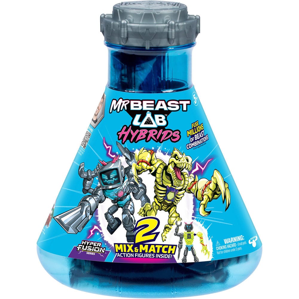 Mr. Beast Lab Hybrids Series 2 Minifiguras Pack de 2 Lab-Bot vs Gid Skeleton 11 cm