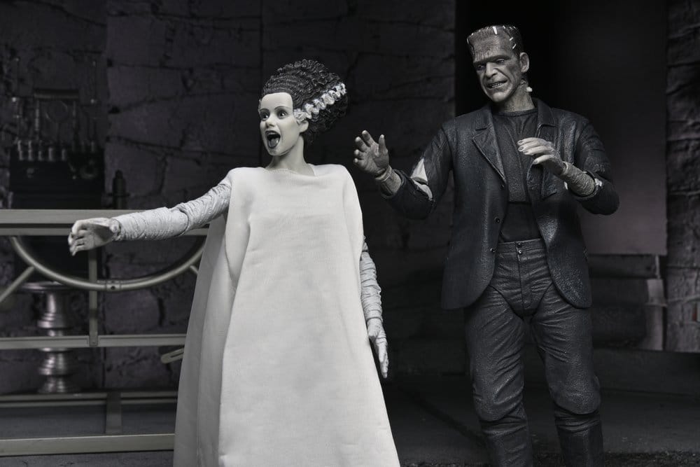 Universal Monsters Pack de 2 Figuras La novia de Frankenstein 90th Anniversary The Monster & His Mate (B&W) 18 cm