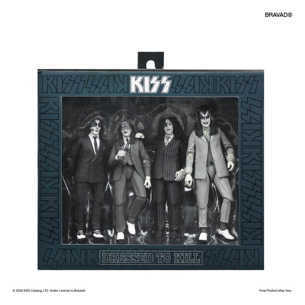 KISS pack de 4 Figuras Dressed to Kill Album Cover 18 cm