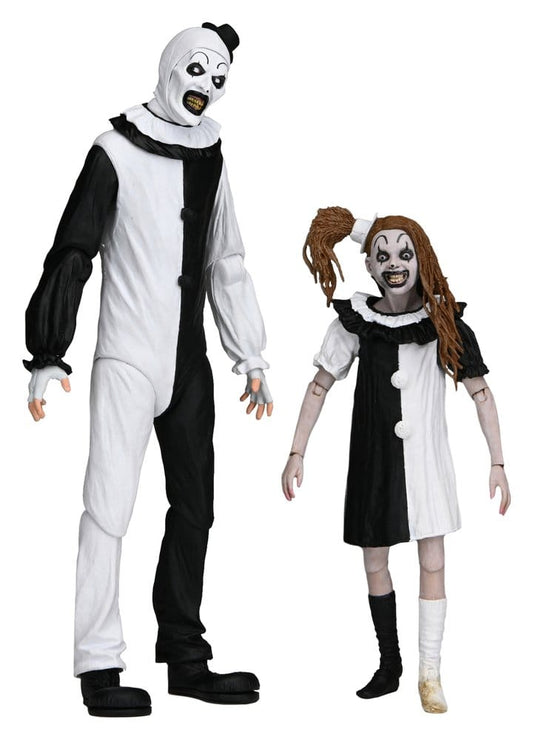 Terrifier 2 2 pack Figuras Ultimate Art the Clown & Little Pale Girl 18 cm