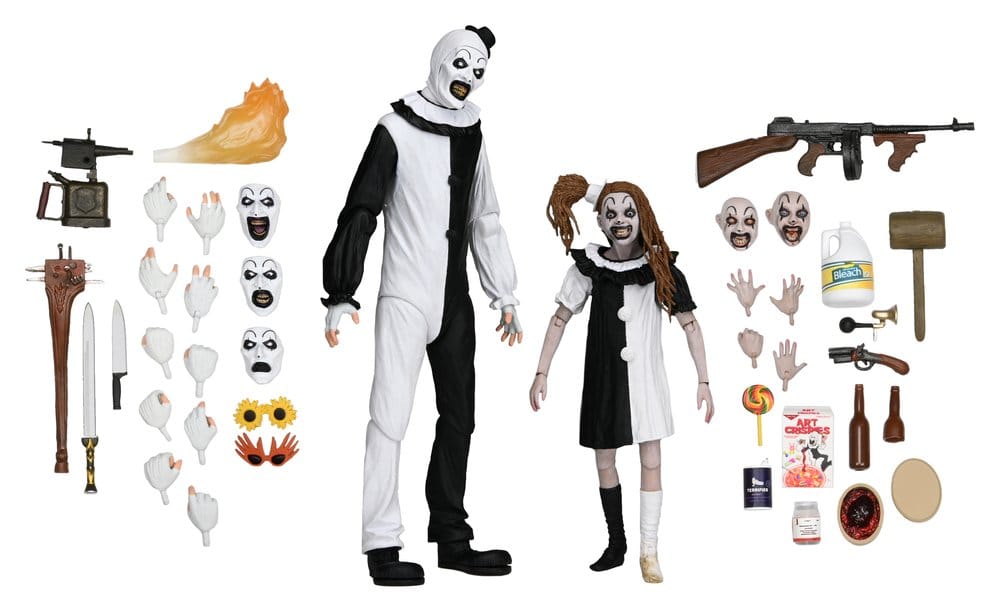 Terrifier 2 2 pack Figuras Ultimate Art the Clown & Little Pale Girl 18 cm